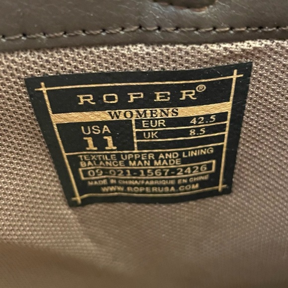 ROPERS Women’s Shorty Boot Vintage Brown Faux Leather Laser Western Design - Picture 10 of 13